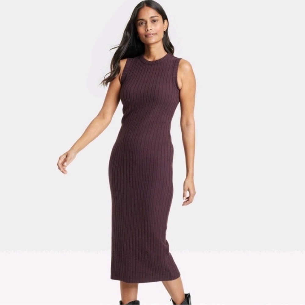 NWT Universal Thread Sleeveless Ribbed Dress - Brown